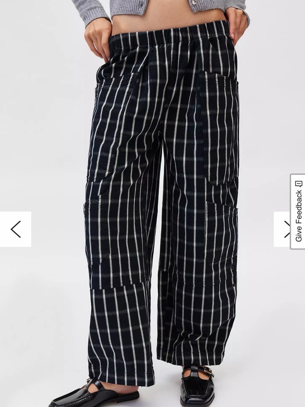 Urban Outfitters BDG Charlie Gingham Wide-Leg Pant Womens